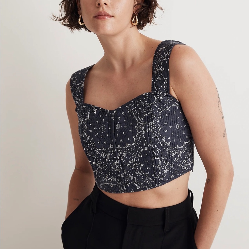 Madewell Navy Blue Crop Top